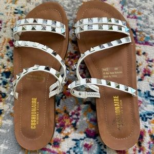 White flats/ silver details